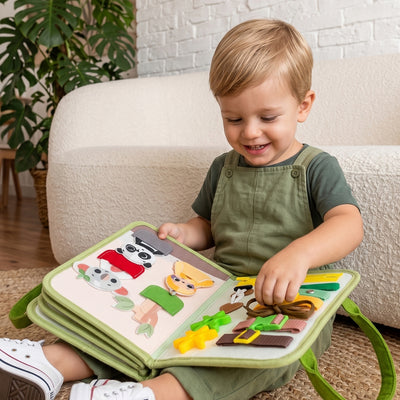 Livrinho Sensorial de Atividades Tiny Love Busy Book Boho Chic - Coordenação motora fina na prática